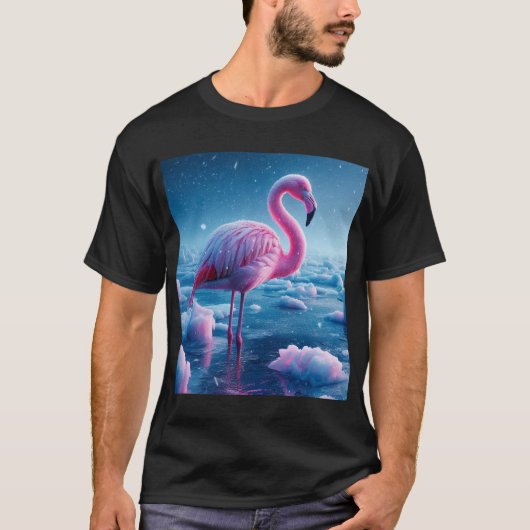 Majestic Flamingo in Arctic Wonderland T-shirt (Voorkant)