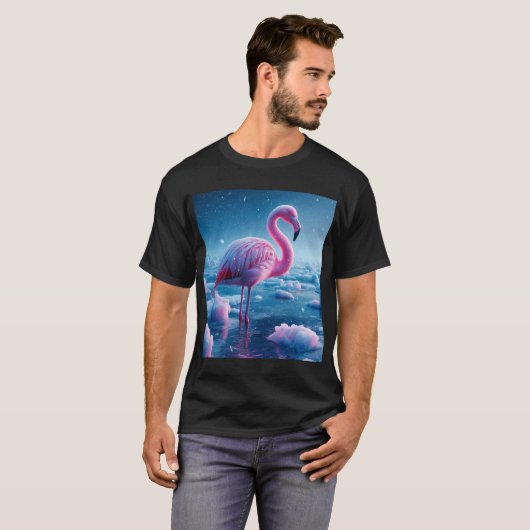 Majestic Flamingo in Arctic Wonderland T-shirt (Voorkant volledig)