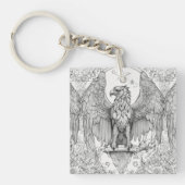 "Majestic Flight: Eagle Tattoo acryl Sleutelhanger (voorkant)