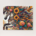 Majestic Floral Horse Legpuzzel<br><div class="desc">Majestic Floral Horse
Art/illustration
colorful
customizable</div>