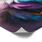 Majestic Fluffy Cat met Piercing Blue Eyes Poster (Hoek)