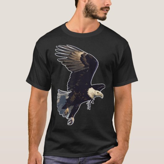 Majestic Flying American Bald Eagle T-shirt (Voorkant)