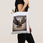 Majestic Flying Eagle Design Canvas tas. Tote Bag (Dichtbij)