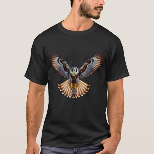 **“Majestic Flying Falcon – Realistic Full-Body Bi T-shirt (Voorkant)