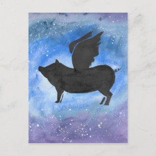 Majestic Flying Pig Briefkaart