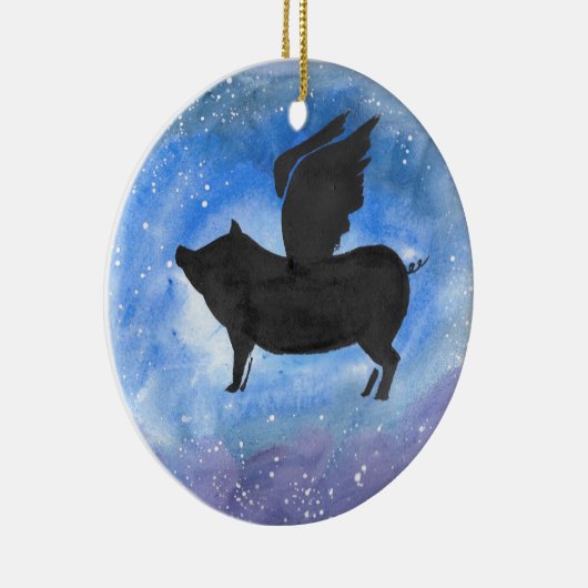 Majestic Flying Pig Keramisch Ornament (Rechts)