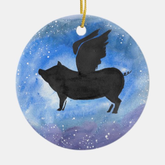 Majestic Flying Pig Keramisch Ornament (Voorkant)