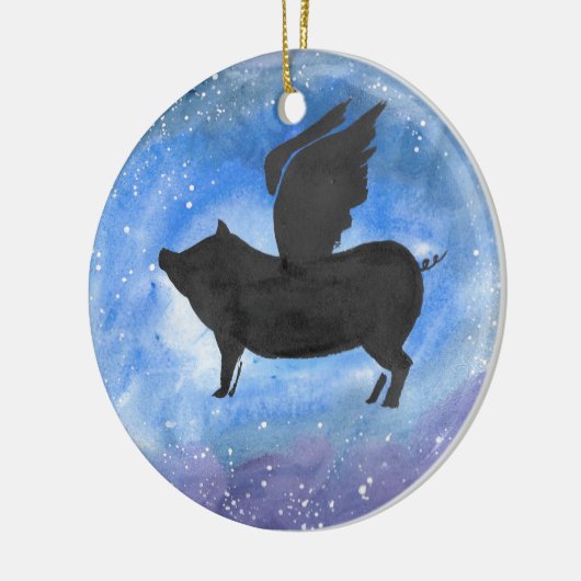 Majestic Flying Pig Keramisch Ornament (Links)