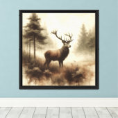 Majestic Forest Stag Canvas Afdruk (Insitu (Houten vloer))