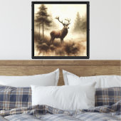 Majestic Forest Stag Canvas Afdruk (Insitu (Slaapkamer))