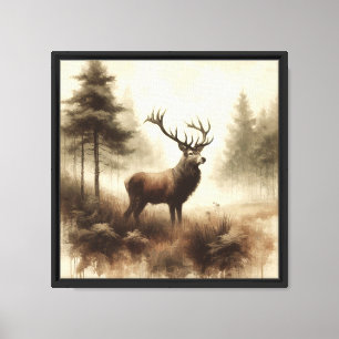 Majestic Forest Stag Canvas Afdruk
