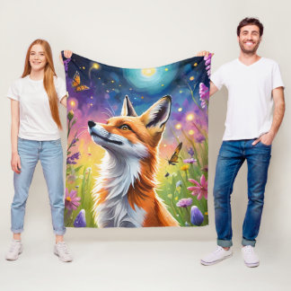 Majestic Fox Fleece Deken