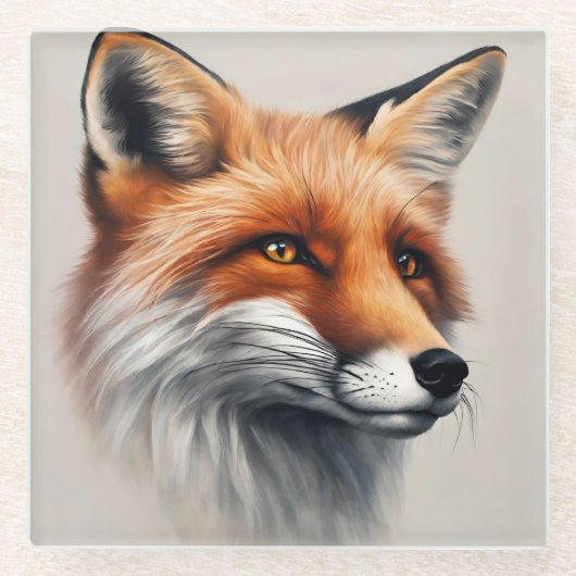 Majestic Fox Glazen Onderzetter (Voorkant)