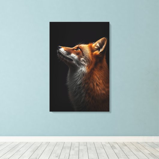 Majestic Fox Portrait, Strength & Royal Confidence Canvas Afdruk (Insitu (Houten vloer))