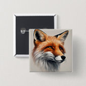 Majestic Fox Vierkante Button 5,1 Cm (Voorkant /achterkant)