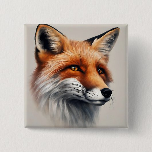 Majestic Fox Vierkante Button 5,1 Cm (Voorkant)