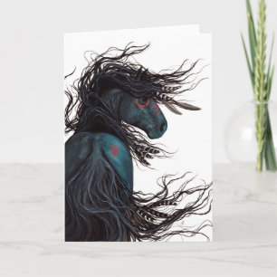 Majestic Friesian Horse Art van BiHrLe Kaart