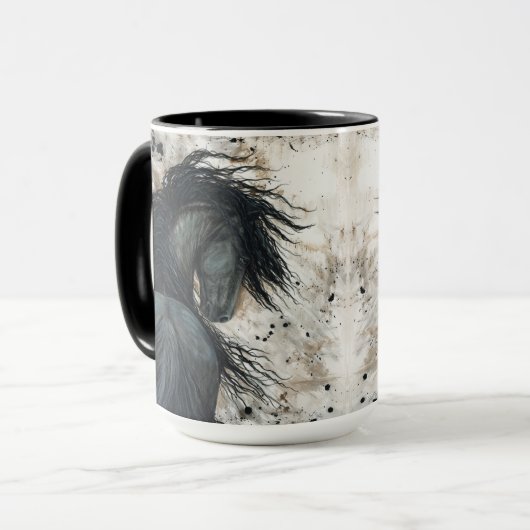 Majestic Friesian Horse beroemd gemaakt door Bihrl Mok (Voorkant links)