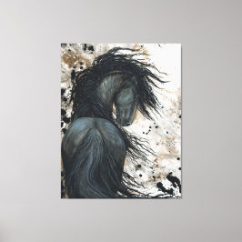 Majestic Friesian Horse by Bihrle Canvas Print