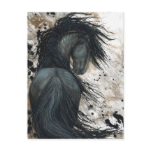 Majestic Friesian Horse van het Briefkaart van Bih