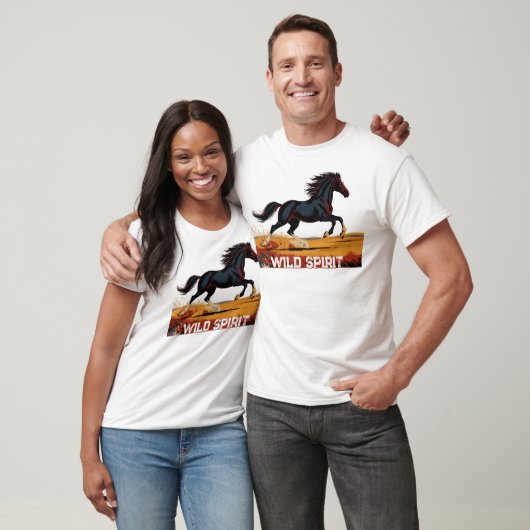 Majestic Galloping Horse Freedom Quote Typography T-shirt (Unisex)