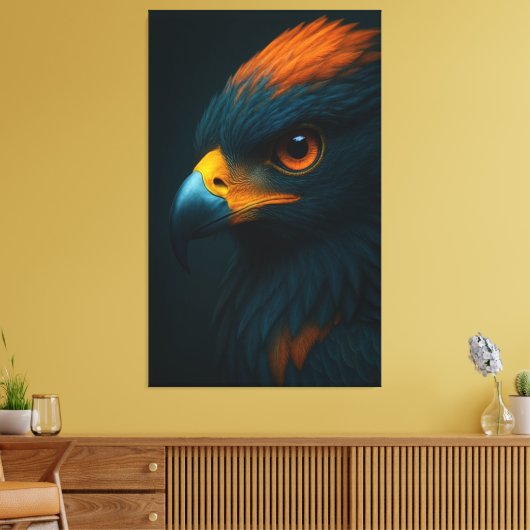 Majestic Gaze – Ultrarealistisch adelaarsportret Canvas Afdruk (Insitu (Woonkamer))