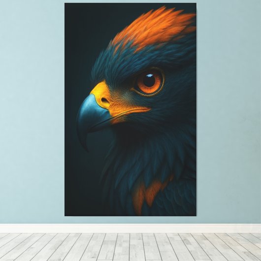 Majestic Gaze – Ultrarealistisch adelaarsportret Canvas Afdruk (Insitu (Houten vloer))