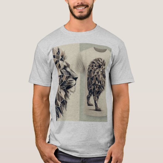 Majestic Geometric Lion T-shirt (Voorkant)