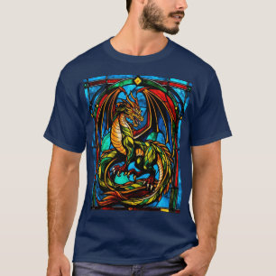 Majestic Glas in lood Dragon: een mythisch t-shirt