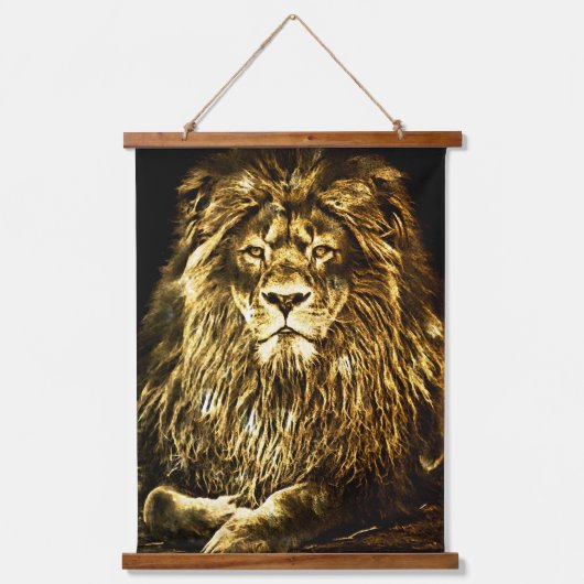 Majestic Gold Lion Hangend Wandkleed (Voorkant)
