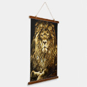 Majestic Gold Lion Hangend Wandkleed (Gebogen)