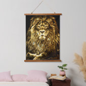 Majestic Gold Lion Hangend Wandkleed (Slaapkamer)