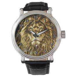 Majestic Gold Lion Horloge