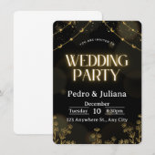 Majestic Gold Ornamental Frame Wedding Invitation Kaart (Voorkant / Achterkant)