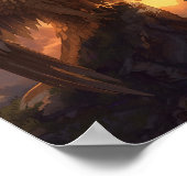 Majestic Golden Eagle Fantasy – Mythical Phoenix Poster (Hoek)