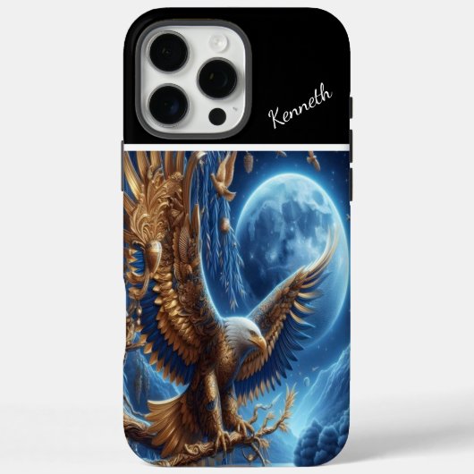 Majestic Golden Eagle Moon horloge Case-Mate iPhone Case (Achterkant)