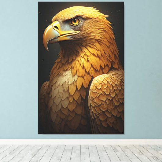 Majestic Golden Eagle Portrait  Canvas Afdruk (Insitu (Houten vloer))