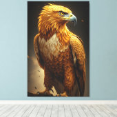 Majestic Golden Eagle Portrait  Canvas Afdruk (Insitu (Houten vloer))