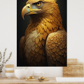Majestic Golden Eagle Portrait  Poster (Keuken)