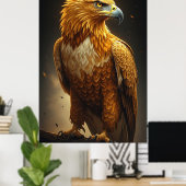 Majestic Golden Eagle Portrait  Poster (Thuiskantoor)