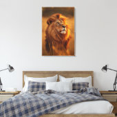 Majestic Golden Lion at Sunset – Canvas Wall Art   (Insitu (Slaapkamer))