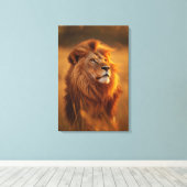 Majestic Golden Lion at Sunset – Canvas Wall Art   (Insitu (Houten vloer))