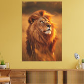 Majestic Golden Lion at Sunset – Canvas Wall Art Afdruk (Insitu (Woonkamer))