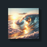Majestic Golden Sunrise Ocean Wave - Radiant Canvas Afdruk<br><div class="desc">A breathtaking digital artwork featuring a massive ocean wave glowing under the first light of a golden sunrise. The detailed reflections on the water and the soft, sun-drenched atmosphere evoke a sense of hope and natural brilliance. Perfect for luxury home staging, serene bedroom decor, or as a radiant focal point...</div>