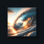 Majestic Golden Sunset Barrel Wave - Glowing Ocean Canvas Afdruk<br><div class="desc">A stunning digital masterpiece capturing a perfect barrel wave illuminated by the warm, radiant glow of a setting sun. The contrast between the soft sea foam and the brilliant golden light reflecting inside the wave's tunnel creates a magical and serene atmosphere. Ideal for high-end coastal home decor, luxury wall art,...</div>