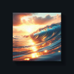 Majestic Golden Sunset Ocean Waves - Ethereal Canvas Afdruk<br><div class="desc">A breathtaking digital artwork featuring rolling ocean waves shimmering under the intense golden light of a setting sun. The intricate reflections on the water and the soft, cloud-filled sky evoke a sense of peace and natural splendor. Perfect for high-end residential decor, spa environments, or as a radiant focal point in...</div>