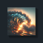 Majestic Golden Sunset Wave - Dramatic Ocean Power Canvas Afdruk<br><div class="desc">A breathtaking digital artwork capturing the raw beauty of a massive ocean wave illuminated by the intense golden glow of a setting sun. The contrast between the deep shadows and the brilliant highlights on the curling water creates a cinematic and powerful atmosphere. Perfect for high-end wall art, modern home decor,...</div>