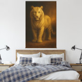 Majestic Golden White Tiger – Fine Art Premium Can Canvas Afdruk (Insitu (Slaapkamer))