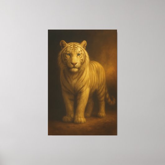 Majestic Golden White Tiger – Fine Art Premium Can Canvas Afdruk (Voorkant)