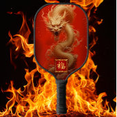 Majestic Good Fortune Rood en Goud Jaar van Dragon Pickleball Paddle